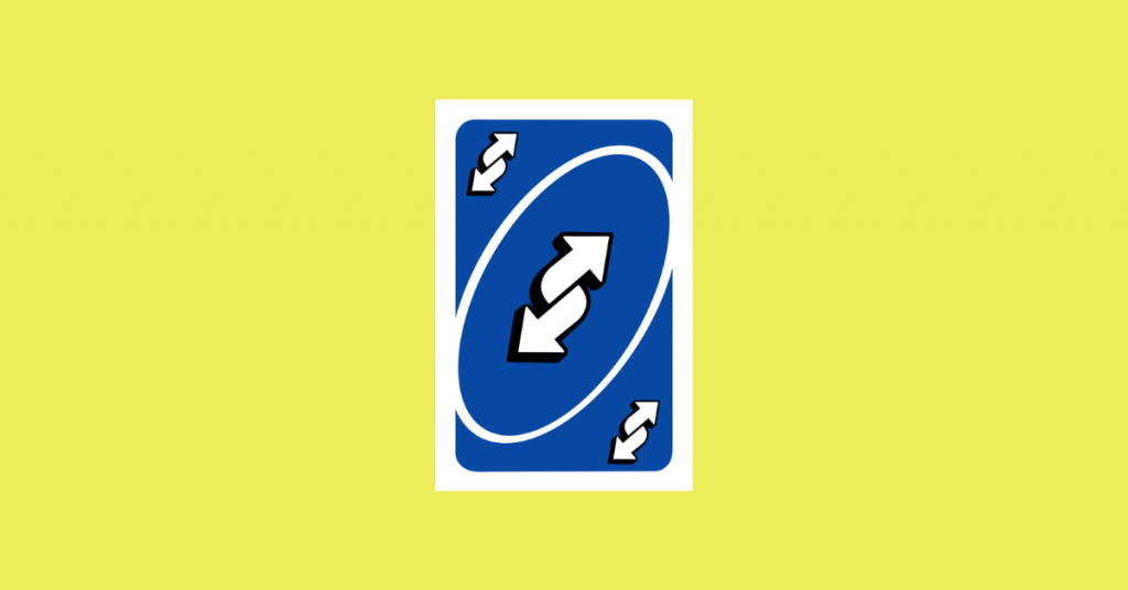 UNO reverse card I blått